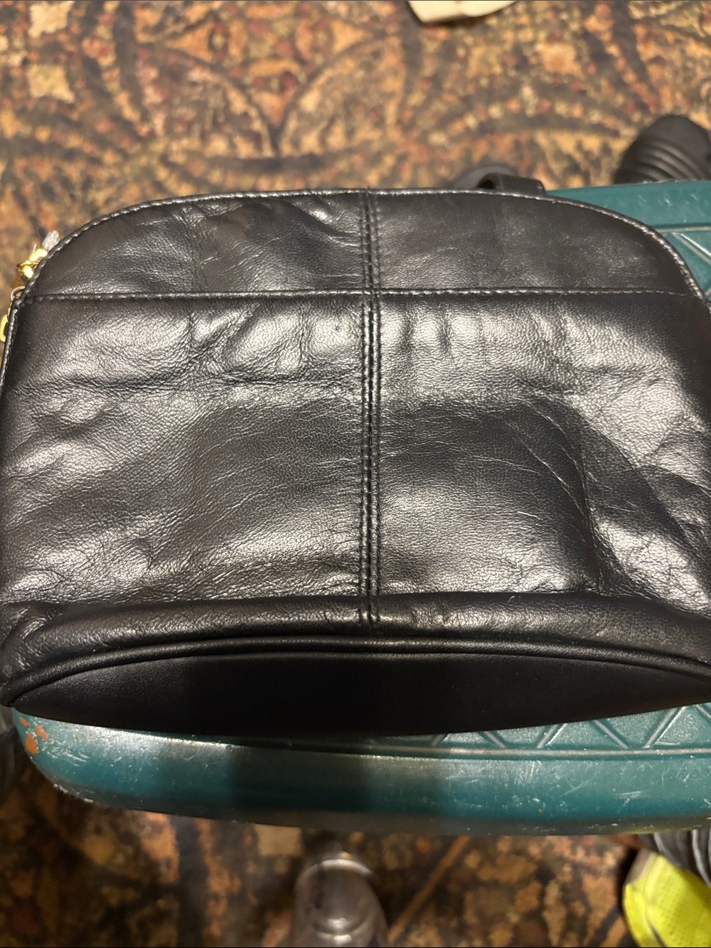 Black Leather Crossbody Bag - Classic Minimalist Style